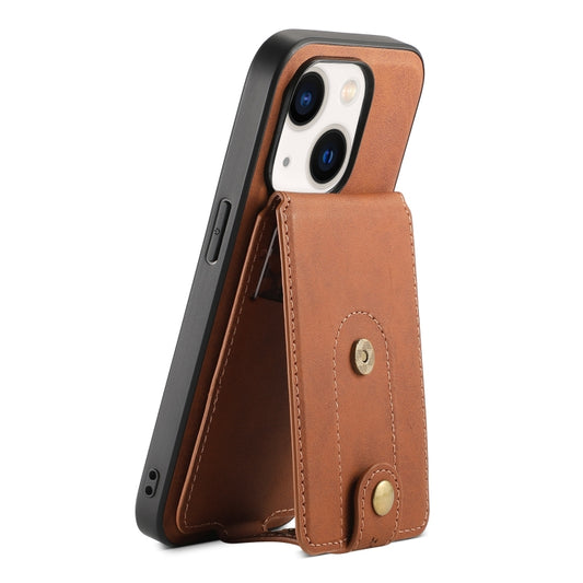 Denior D14 NK Retro Pattern MagSafe Magnetic Card Holder Leather Phone Case