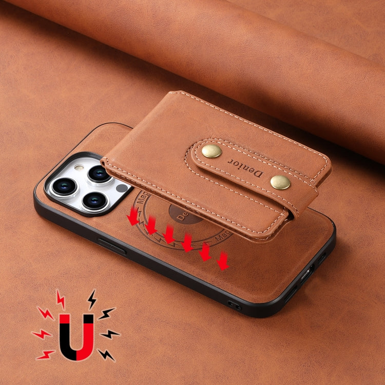 Denior D14 NK Retro Pattern MagSafe Magnetic Card Holder Leather Phone Case, For iPhone 14 Pro, For iPhone 14 Pro Max, For iPhone 13 Pro Max, For iPhone 13 Pro, For iPhone 12/12 Pro, For iPhone 12 Pro Max