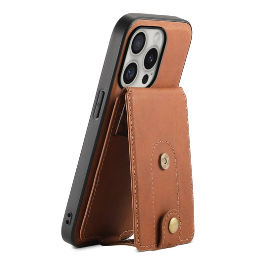 Denior D14 NK Retro Pattern MagSafe Magnetic Card Holder Leather Phone Case