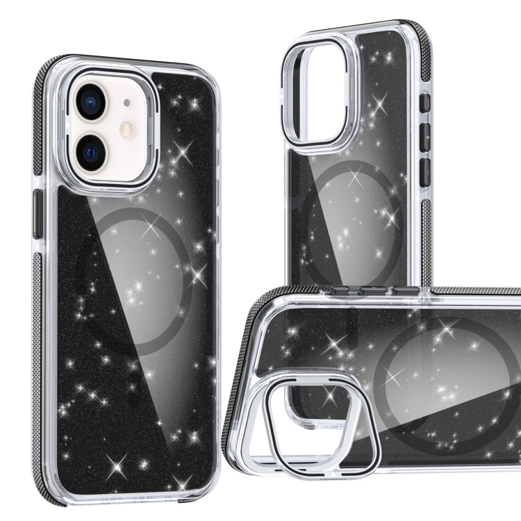 Two-color Glitter Powder Lens Holder Magsafe Phone Case, For iPhone 11 Pro Max, For iPhone 11