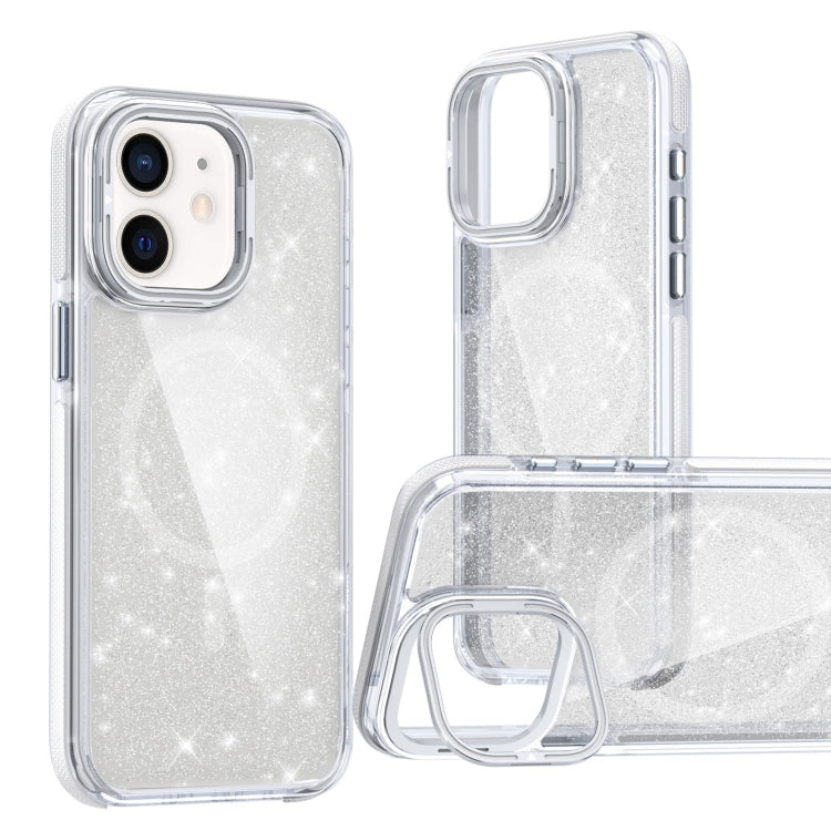Two-color Glitter Powder Lens Holder Magsafe Phone Case, For iPhone 11 Pro Max, For iPhone 11
