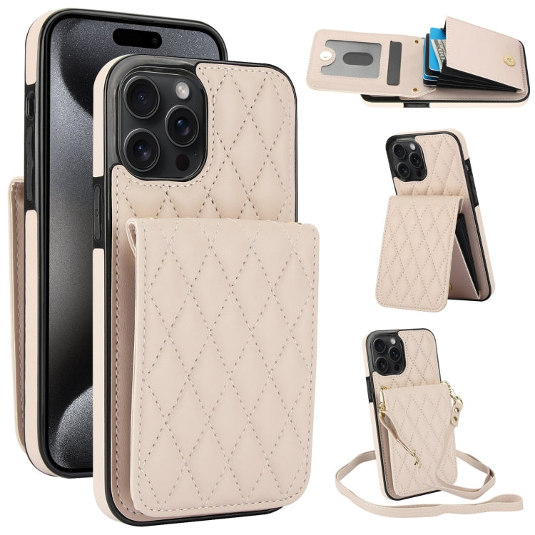 YM015 Crossbody Rhombic Card Bag RFID Phone Case, For iPhone 16 Pro Max, For iPhone 16 Pro, For iPhone 16 Plus, For iPhone 16, For iPhone 15 Pro Max