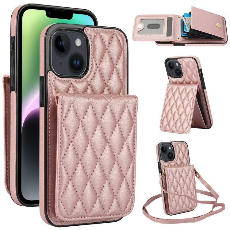 YM015 Crossbody Rhombic Card Bag RFID Phone Case, For iPhone 15 Pro, For iPhone 15 Plus, For iPhone 15, For iPhone 14 Plus, For iPhone 14