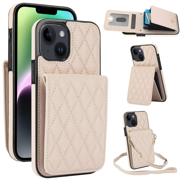 YM015 Crossbody Rhombic Card Bag RFID Phone Case, For iPhone 15 Pro, For iPhone 15 Plus, For iPhone 15, For iPhone 14 Plus, For iPhone 14