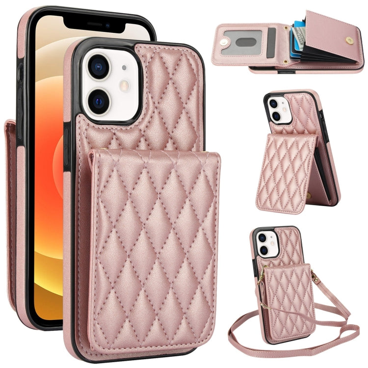 YM015 Crossbody Rhombic Card Bag RFID Phone Case, For iPhone 12 / 12 Pro, For iPhone 12 Pro Max, For iPhone 11 Pro Max, For iPhone 11, For iPhone 11 Pro