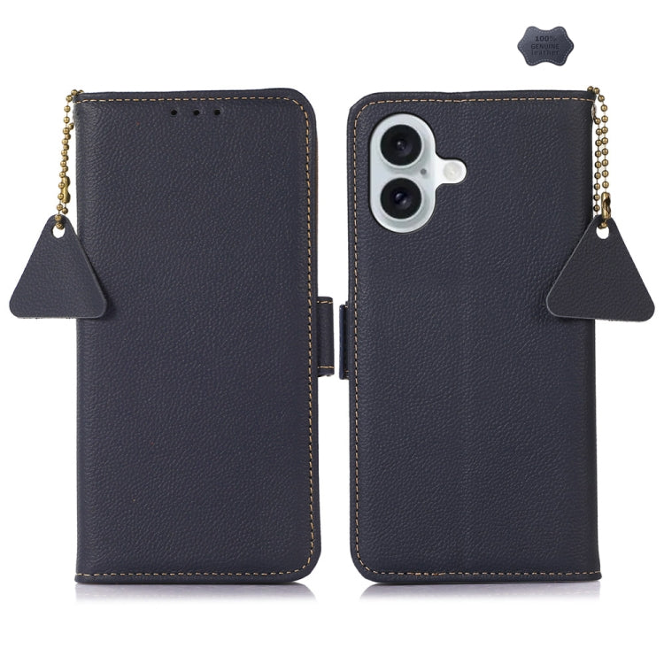 Side-Magnetic TJ Genuine Leather RFID Phone Case, For iPhone 16 Pro Max, For iPhone 16 Pro, For iPhone 16 Plus, For iPhone 16, For iPhone SE 2024