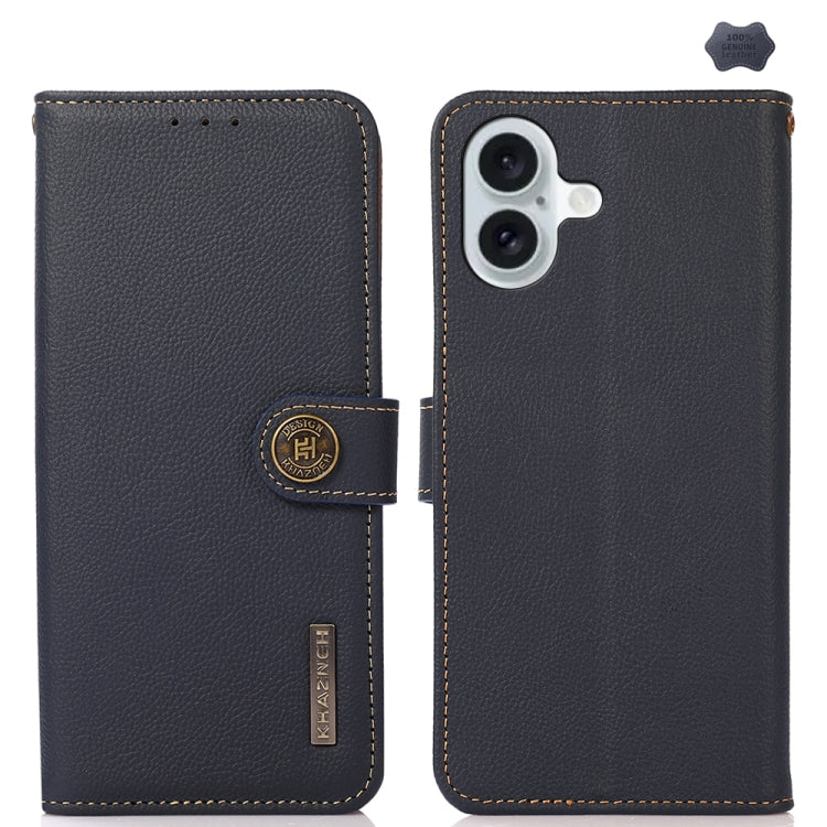 KHAZNEH Custer Genuine Leather RFID Phone Case, For iPhone 16 Pro Max, For iPhone 16 Pro, For iPhone 16 Plus, For iPhone 16, For iPhone SE 2024