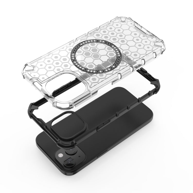 Honeycomb Magnetic Ring Shockproof Phone Case, For iPhone 15, For iPhone 14 Plus, For iPhone 14, For iPhone 14 Pro