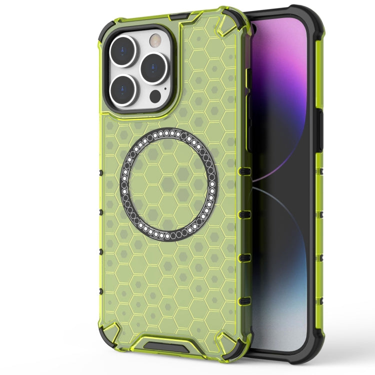Honeycomb Magnetic Ring Shockproof Phone Case, For iPhone 15, For iPhone 14 Plus, For iPhone 14, For iPhone 14 Pro