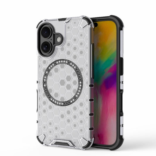 Honeycomb Magnetic Ring Shockproof Phone Case, For iPhone 16, For iPhone 15 Pro Max, For iPhone 15 Pro, For iPhone 15 Plus