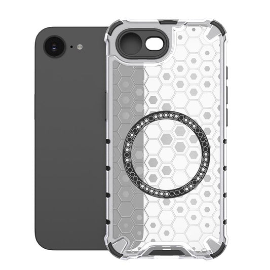 Honeycomb Magnetic Ring Shockproof Phone Case, For iPhone 16e, For iPhone 16 Pro Max, For iPhone 16 Pro, For iPhone 16 Plus