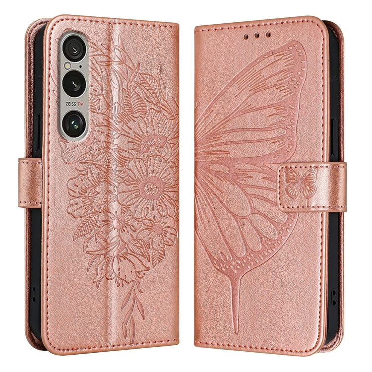 Embossed Butterfly Leather Phone Case, For Sony Xperia 10 VI, For Sony Xperia 1 VI, For Sony Xperia 5 VI, For Sony Xperia 5 V