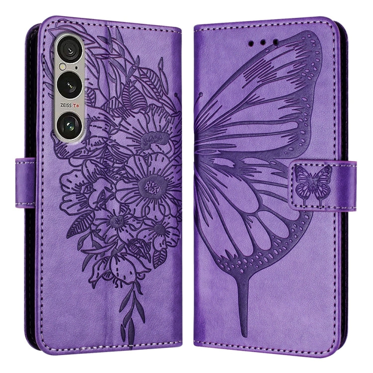 Embossed Butterfly Leather Phone Case, For Sony Xperia 10 VI, For Sony Xperia 1 VI, For Sony Xperia 5 VI, For Sony Xperia 5 V