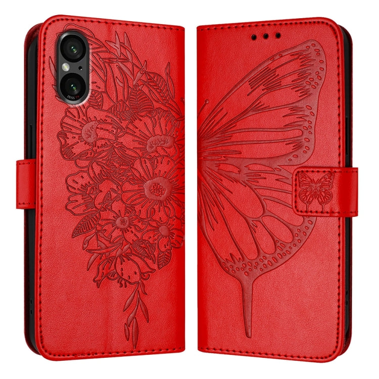 Embossed Butterfly Leather Phone Case, For Sony Xperia 10 VI, For Sony Xperia 1 VI, For Sony Xperia 5 VI, For Sony Xperia 5 V