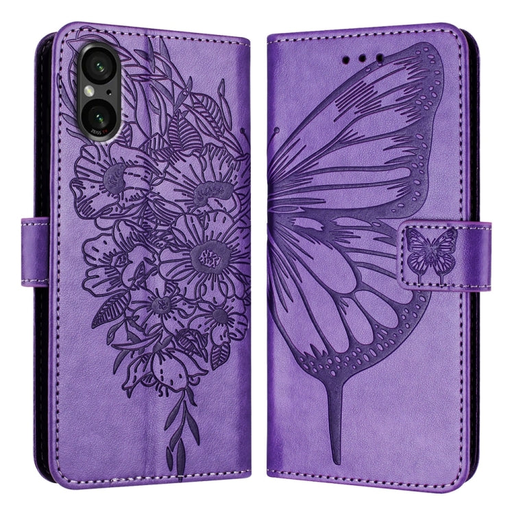 Embossed Butterfly Leather Phone Case, For Sony Xperia 10 VI, For Sony Xperia 1 VI, For Sony Xperia 5 VI, For Sony Xperia 5 V