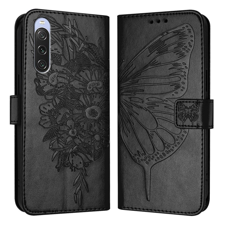 Embossed Butterfly Leather Phone Case, For Sony Xperia 1 V, For Sony Xperia 10 V, For Sony Xperia 10 IV