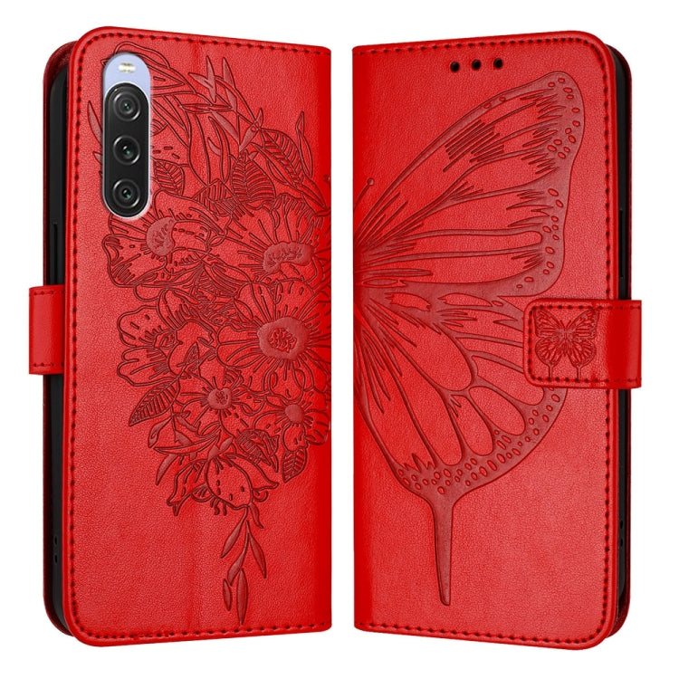 Embossed Butterfly Leather Phone Case, For Sony Xperia 1 V, For Sony Xperia 10 V, For Sony Xperia 10 IV