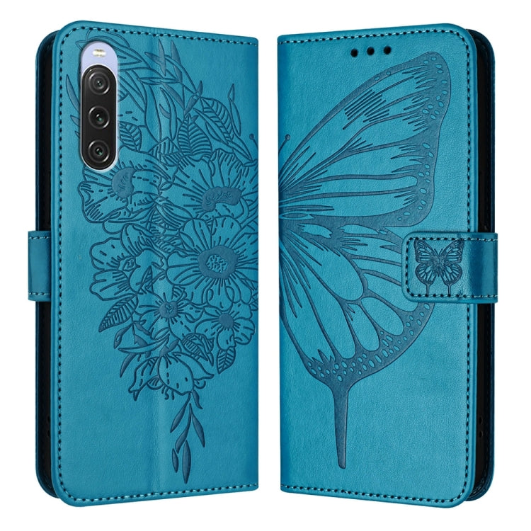 Embossed Butterfly Leather Phone Case, For Sony Xperia 1 V, For Sony Xperia 10 V, For Sony Xperia 10 IV