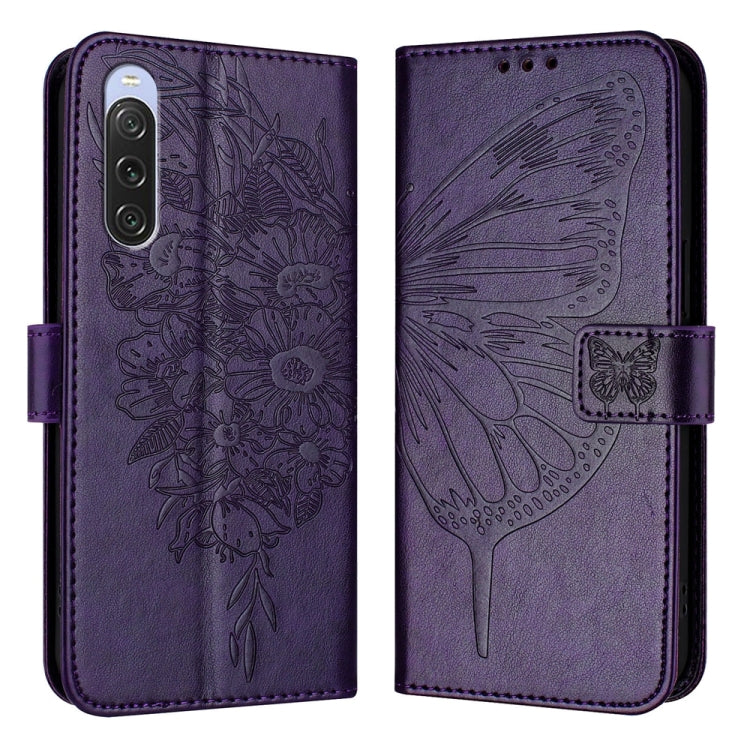 Embossed Butterfly Leather Phone Case, For Sony Xperia 1 V, For Sony Xperia 10 V, For Sony Xperia 10 IV