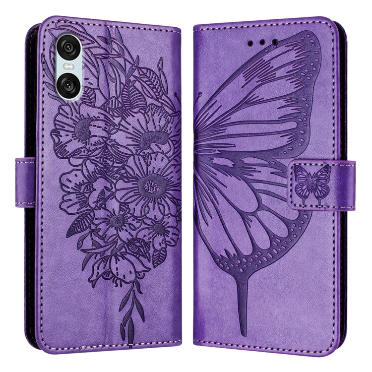 Embossed Butterfly Leather Phone Case, For Sony Xperia 10 VI, For Sony Xperia 1 VI, For Sony Xperia 5 VI, For Sony Xperia 5 V