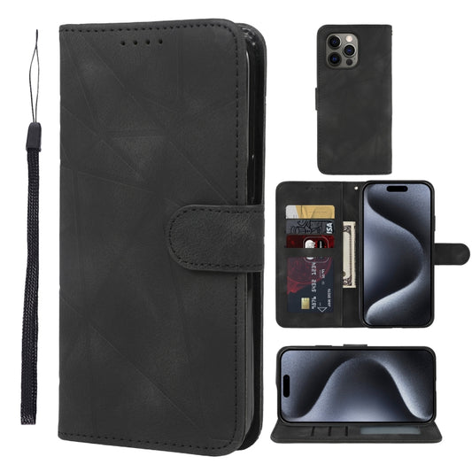 Skin Feel Geometric Lines Leather Phone Case, For iPhone 15 Pro Max, For iPhone 15 Pro, For iPhone 15 Plus, For iPhone 15