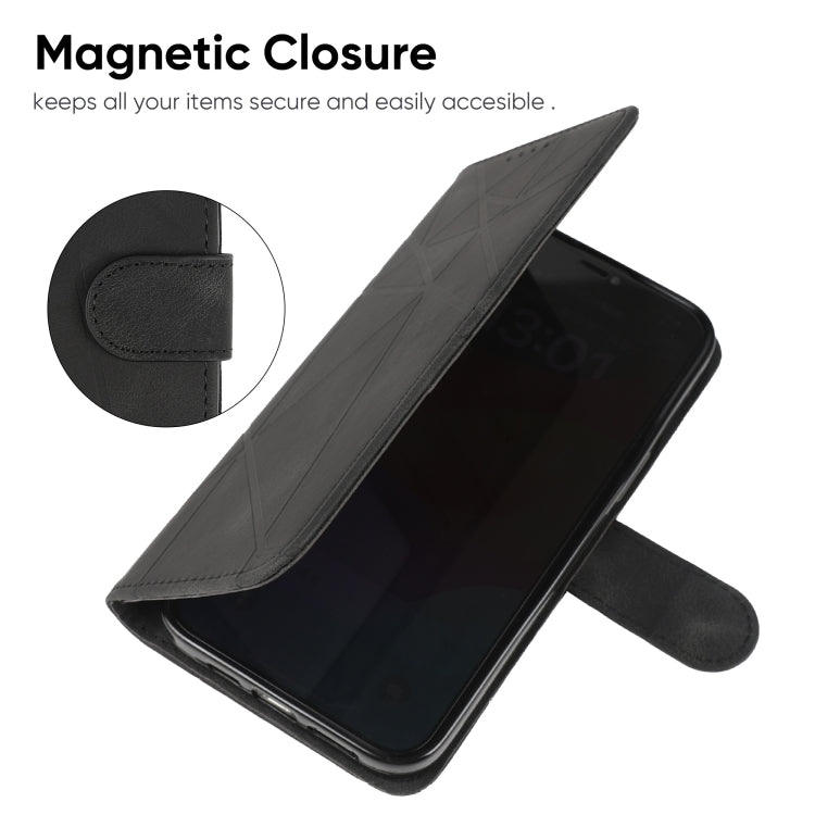 Skin Feel Geometric Lines Leather Phone Case, For iPhone 15 Pro Max, For iPhone 15 Pro, For iPhone 15 Plus, For iPhone 15