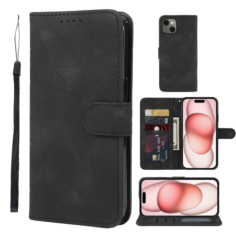 Skin Feel Geometric Lines Leather Phone Case, For iPhone 15 Pro Max, For iPhone 15 Pro, For iPhone 15 Plus, For iPhone 15