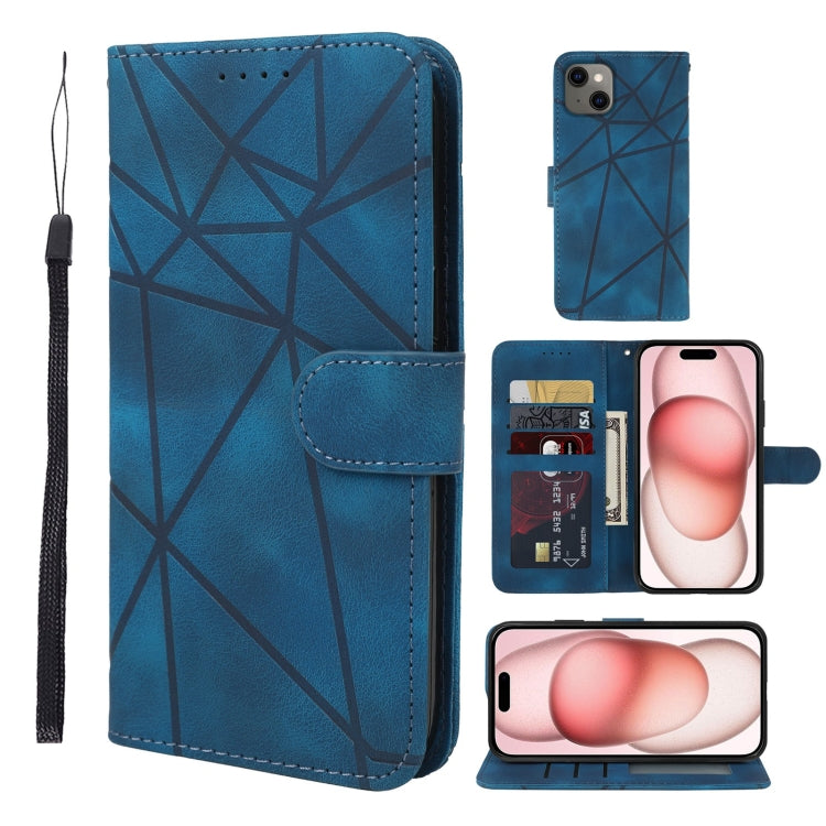 Skin Feel Geometric Lines Leather Phone Case, For iPhone 15 Pro Max, For iPhone 15 Pro, For iPhone 15 Plus, For iPhone 15