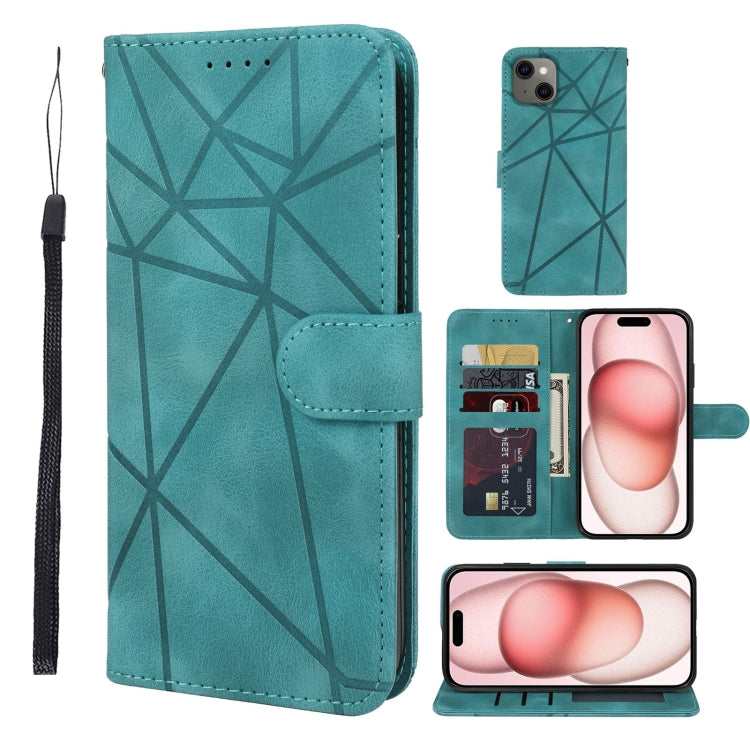 Skin Feel Geometric Lines Leather Phone Case, For iPhone 15 Pro, For iPhone 15 Plus, For iPhone 15, For iPhone 14 Plus, For iPhone 14