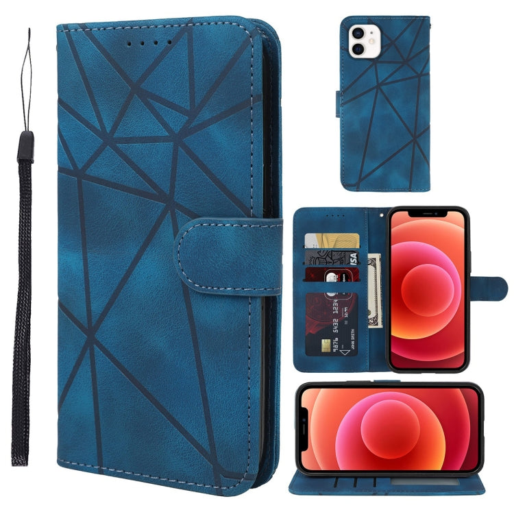 Skin Feel Geometric Lines Leather Phone Case, For iPhone 13 mini, For iPhone 12 / 12 Pro, For iPhone 12 Pro Max, For iPhone 12 mini