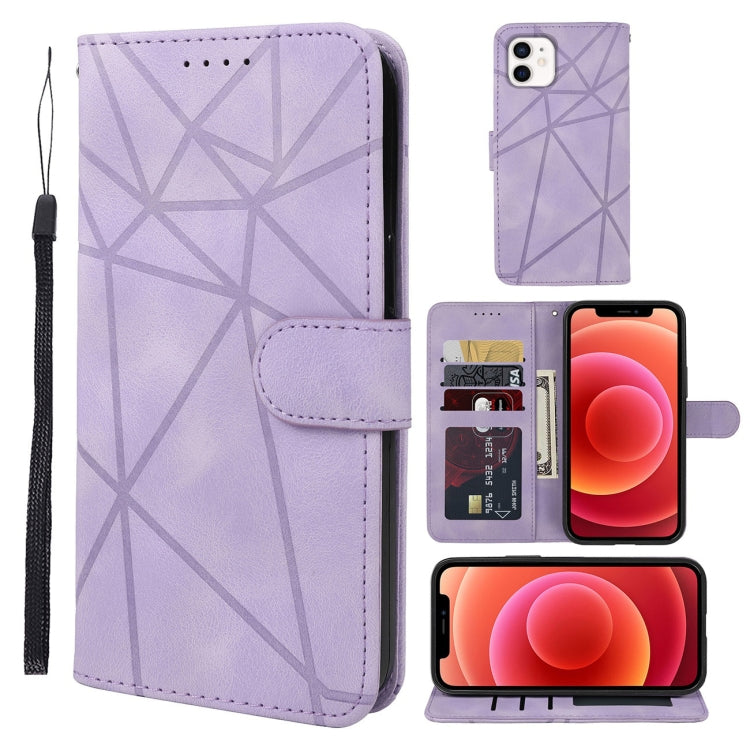 Skin Feel Geometric Lines Leather Phone Case, For iPhone 13 mini, For iPhone 12 / 12 Pro, For iPhone 12 Pro Max, For iPhone 12 mini