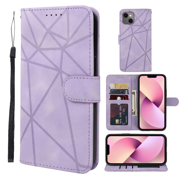 Skin Feel Geometric Lines Leather Phone Case, For iPhone 13 mini, For iPhone 12 / 12 Pro, For iPhone 12 Pro Max, For iPhone 12 mini