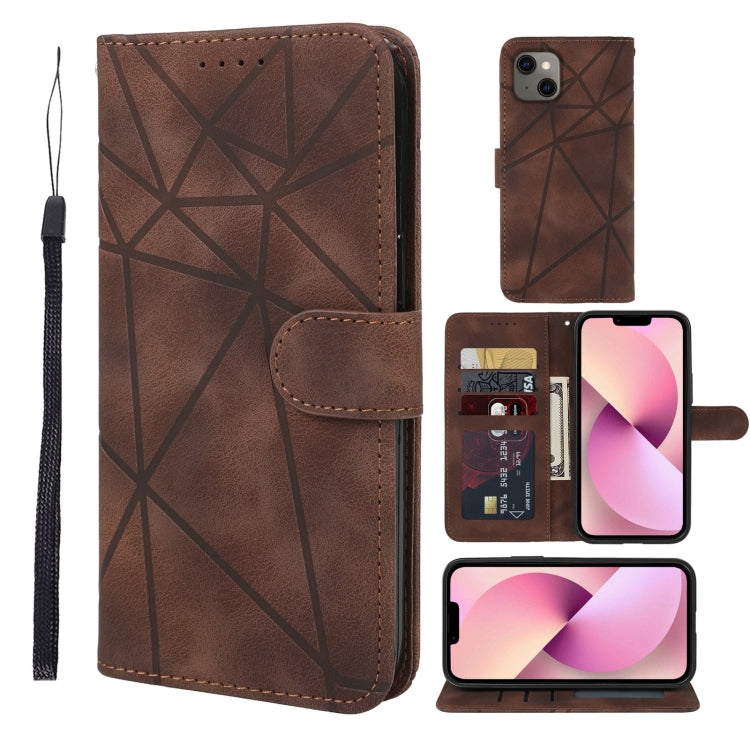 Skin Feel Geometric Lines Leather Phone Case, For iPhone 13 mini, For iPhone 12 / 12 Pro, For iPhone 12 Pro Max, For iPhone 12 mini