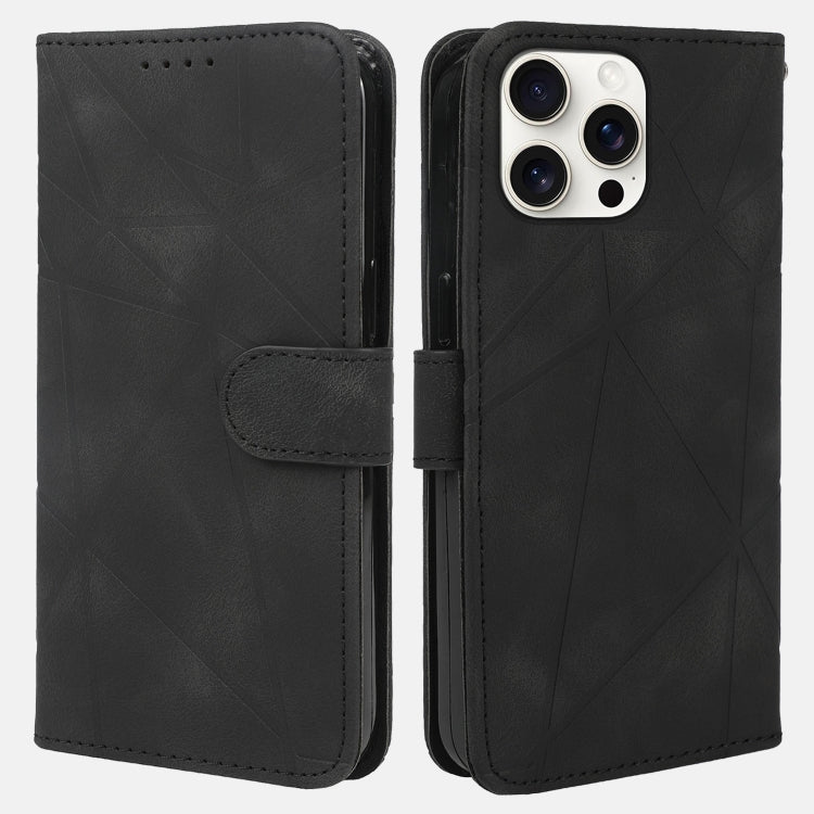 Skin Feel Geometric Lines Leather Phone Case, For iPhone 16 Pro Max, For iPhone 16 Pro, For iPhone 16 Plus, For iPhone 16, For iPhone 15 Pro Max