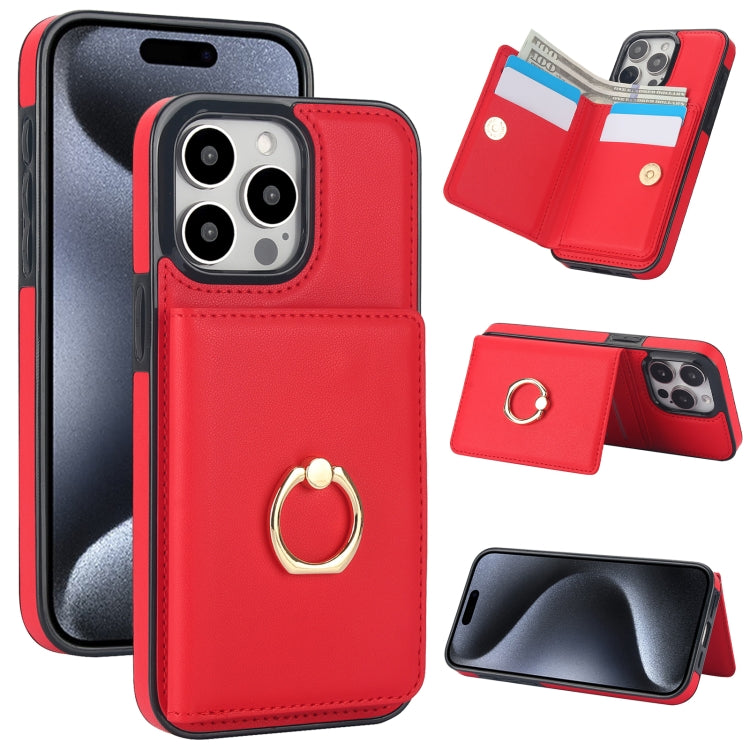 RFID Anti-theft Card Ring Holder Phone Case, For iPhone 15 Pro Max, For iPhone 15 Pro, For iPhone 15 Plus, For iPhone 15