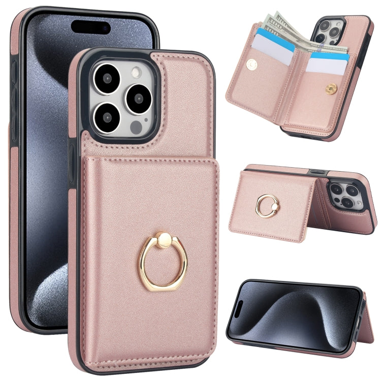 RFID Anti-theft Card Ring Holder Phone Case, For iPhone 15 Pro Max, For iPhone 15 Pro, For iPhone 15 Plus, For iPhone 15