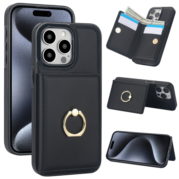 RFID Anti-theft Card Ring Holder Phone Case, For iPhone 15 Pro Max, For iPhone 15 Pro, For iPhone 15 Plus, For iPhone 15