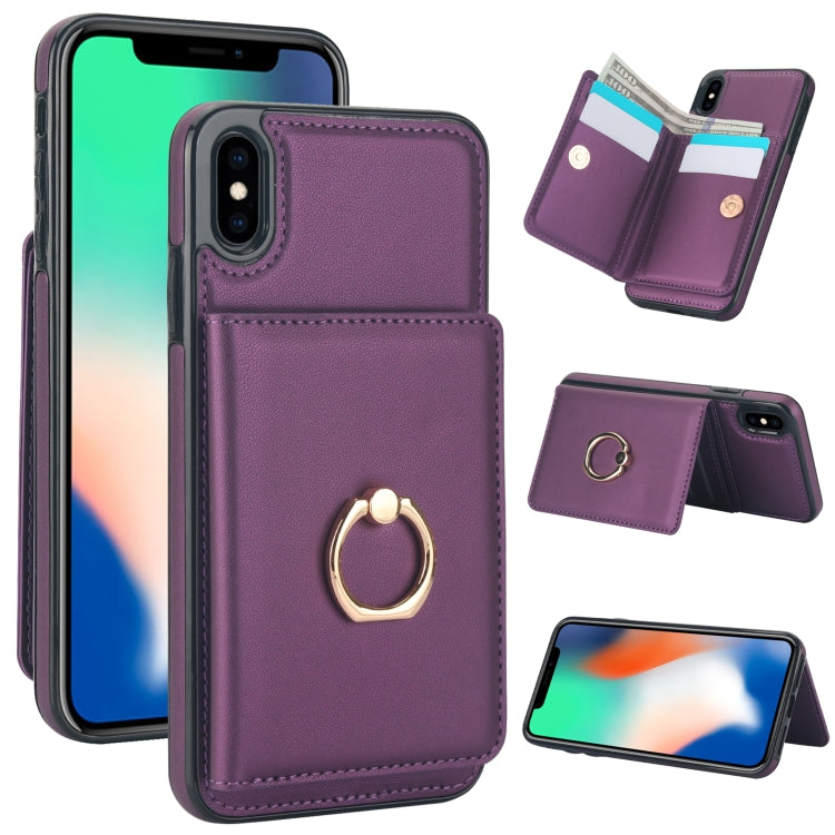 RFID Anti-theft Card Ring Holder Phone Case, For iPhone 11, For iPhone 11 Pro, For iPhone XS / X, For iPhone XR