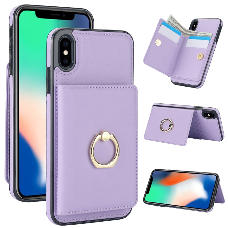 RFID Anti-theft Card Ring Holder Phone Case, For iPhone 11, For iPhone 11 Pro, For iPhone XS / X, For iPhone XR