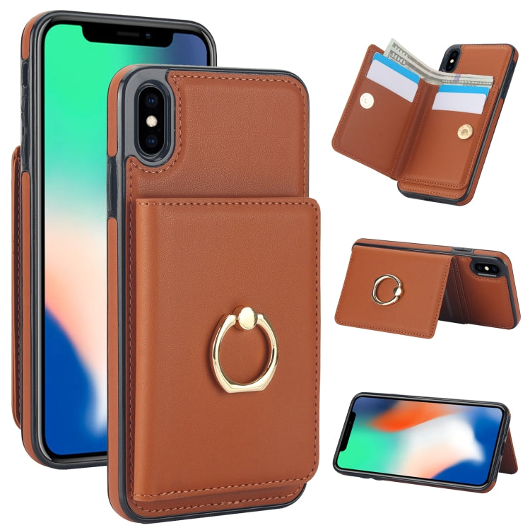 RFID Anti-theft Card Ring Holder Phone Case, For iPhone 11, For iPhone 11 Pro, For iPhone XS / X, For iPhone XR