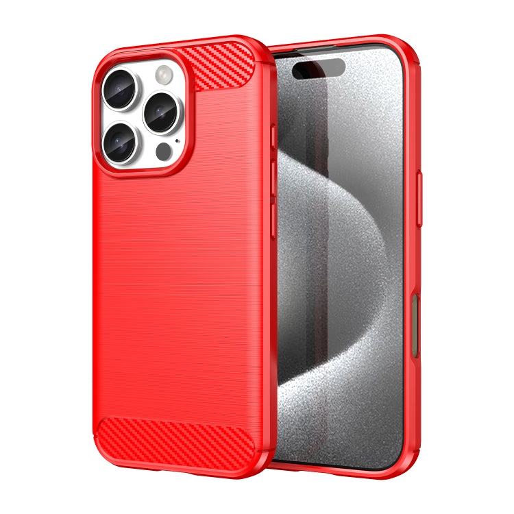 Brushed Texture Carbon Fiber TPU Phone Case, For iPhone 16 Pro Max, For iPhone 16 Pro, For iPhone 16 Plus, For iPhone 16, For iPhone SE 2024