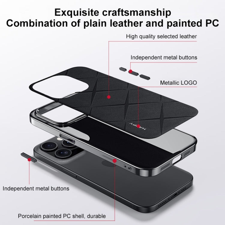 Plain Leather PC Phone Case, For iPhone 14, For iPhone 14 Pro, For iPhone 14 Pro Max, For iPhone 13 Pro Max, For iPhone 13 Pro, For iPhone 13