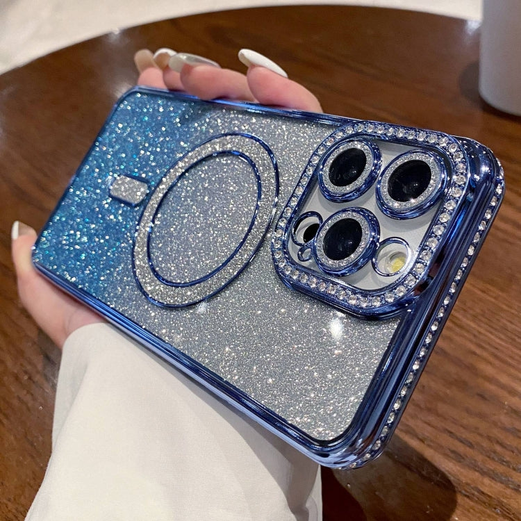 Diamond Gradient Glitter Plated MagSafe Phone Case, For iPhone 15 Pro Max, For iPhone 15 Pro, For iPhone 15 Plus, For iPhone 15