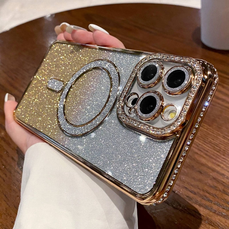 Diamond Gradient Glitter Plated MagSafe Phone Case, For iPhone 15 Pro Max, For iPhone 15 Pro, For iPhone 15 Plus, For iPhone 15