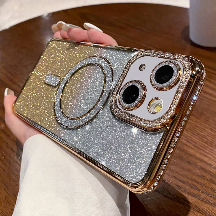 Diamond Gradient Glitter Plated MagSafe Phone Case, For iPhone 15 Pro Max, For iPhone 15 Pro, For iPhone 15 Plus, For iPhone 15
