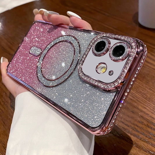 Diamond Gradient Glitter Plated MagSafe Phone Case, For iPhone 12, For iPhone 12 Pro Max, For iPhone 12 Pro, For iPhone 11 Pro Max, For iPhone 11