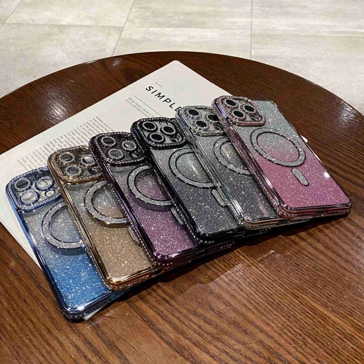 Diamond Gradient Glitter Plated MagSafe Phone Case, For iPhone 15 Pro Max, For iPhone 15 Pro, For iPhone 15 Plus, For iPhone 15
