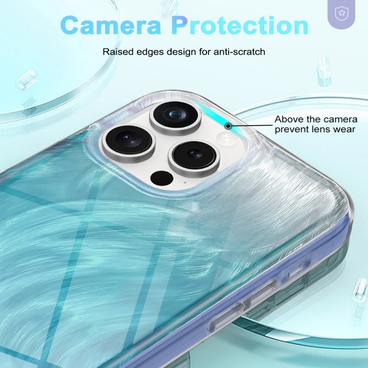 IMD Gradient Feather PC Hybrid TPU Phone Case, For iPhone 15 Pro Max, For iPhone 15 Pro, For iPhone 15 Plus, For iPhone 15