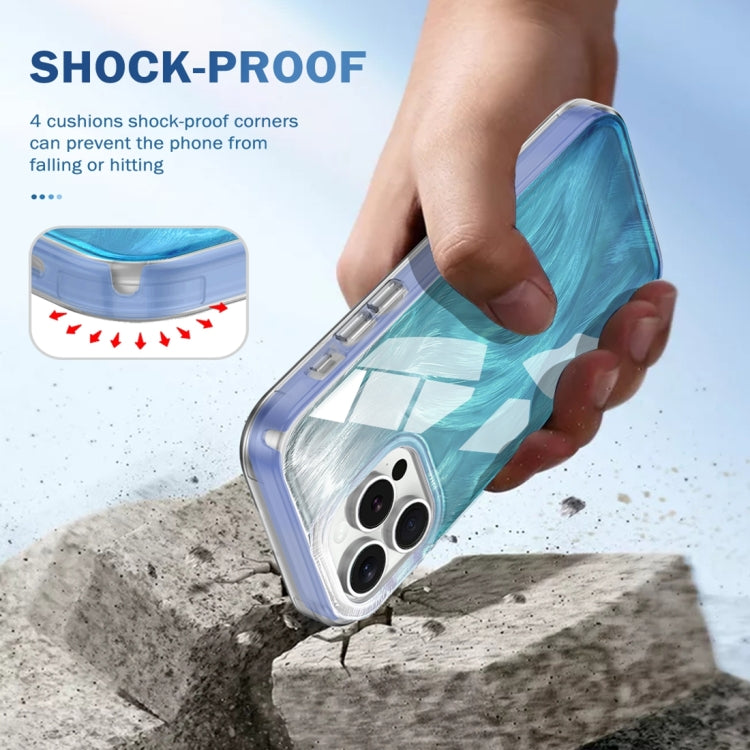 IMD Gradient Feather PC Hybrid TPU Phone Case, For iPhone 15 Pro Max, For iPhone 15 Pro, For iPhone 15 Plus, For iPhone 15