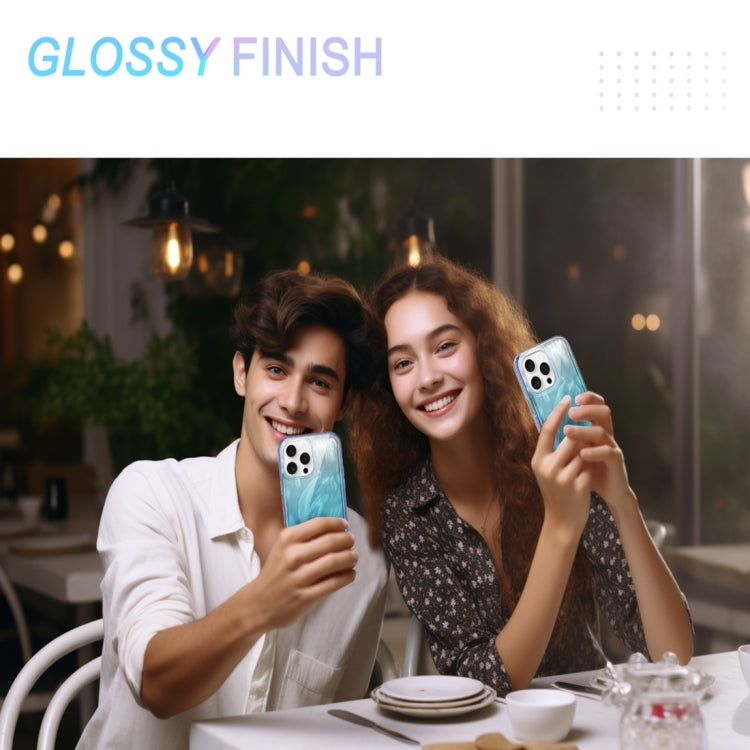 IMD Gradient Feather PC Hybrid TPU Phone Case, For iPhone 15 Pro Max, For iPhone 15 Pro, For iPhone 15 Plus, For iPhone 15